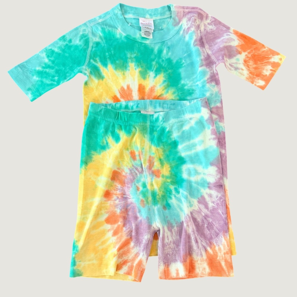 Hanna Andersson Organic Cotton Pajama Set Kids Size 8 130cm Tie Dye- NWOT